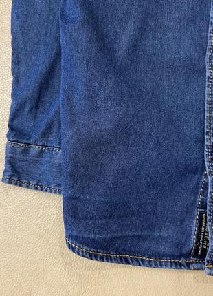 Стильная zara boy джинсовая рубашка 3-4 года рост 104 синяя на мальчика под джинс3 фото