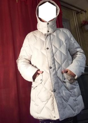 Пуховик женский 48 размер светлая стеганая куртка пальто3 фото