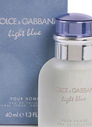 Оригинальный dolce gabbana light blue pour homme 40 ml (дольче габбана лайт блю ) туалетная вода1 фото