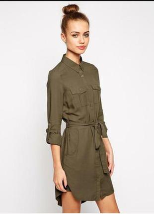 Платье рубашка цвета хаки new look