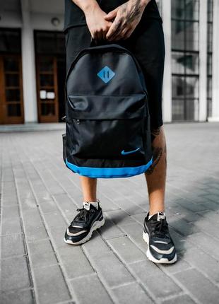 Яскравий чорно-голубий рюкзак nike/городской рюкзак найк1 фото