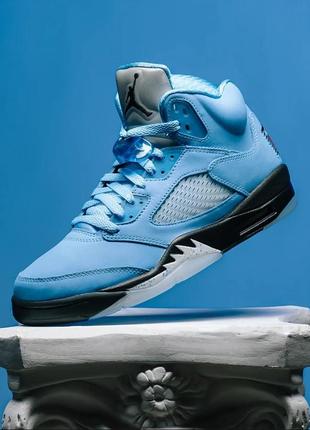 Кроссовки nike air jordan 5 retro unc university blue оригинал dv1310-401