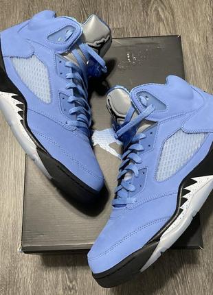 Кроссовки nike air jordan 5 retro unc university blue оригинал