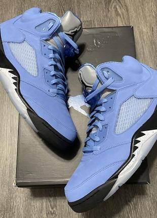 Кроссовки nike air jordan 5 retro unc university blue оригинал dv1310-4019 фото