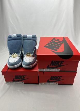 Кроссовки nike air jordan 1 high og denim dm9036-104 оригинал9 фото