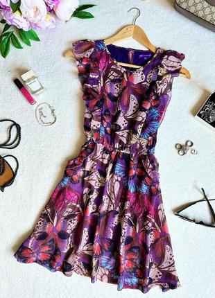 Шифоновое платье, платье в бабочках, летнее платье1 фото
