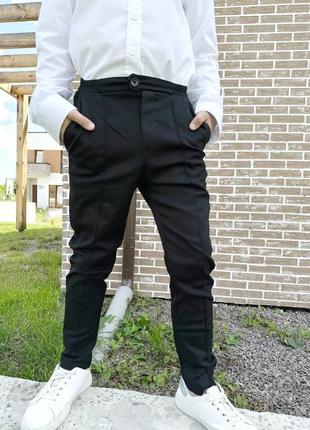 Стильные черные брюки, штаны на мальчика, в школу