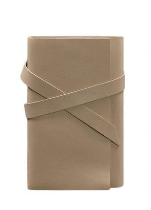 Жіночий шкіряний блокнот (софт-бук) 1.0 світло-бежевий5 фото