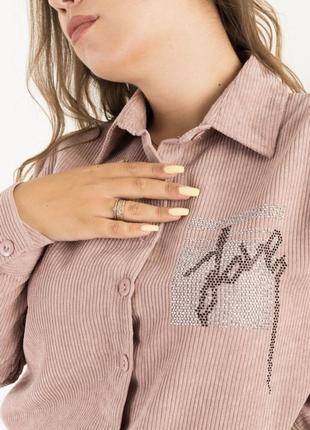 Женская вельветовая рубашка теплая жіноча вельветова тепла сорочка2 фото