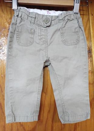 Брюки коттоновые для девочки baby club c&amp;a 9м/74