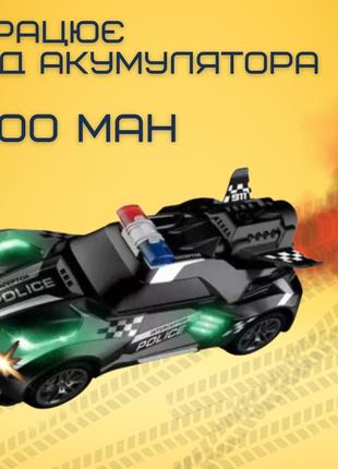 Перегонова машинка поліцейська швидкісна на акумуляторі з led-підсвіткою й парою на пульті ll3 фото
