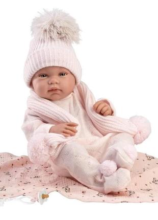 Іспанська лялька ллоренс новорожений вініловий пупс анатомічна дівчинка тіна 42 см у рожевій ll3 фото