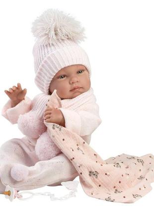Іспанська лялька ллоренс новорожений вініловий пупс анатомічна дівчинка тіна 42 см у рожевій ll4 фото