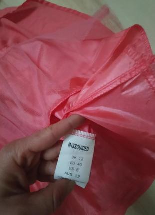 Платье missguided coral нарядное  вечернее платье гипюр фатин  (missguided).12р.4 фото