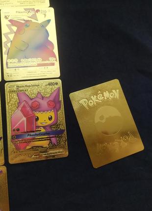 Колекція золотих карток pikachu pokémon. pikachu gold cards8 фото