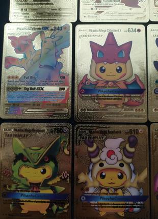 Колекція золотих карток pikachu pokémon. pikachu gold cards6 фото