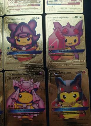 Колекція золотих карток pikachu pokémon. pikachu gold cards7 фото