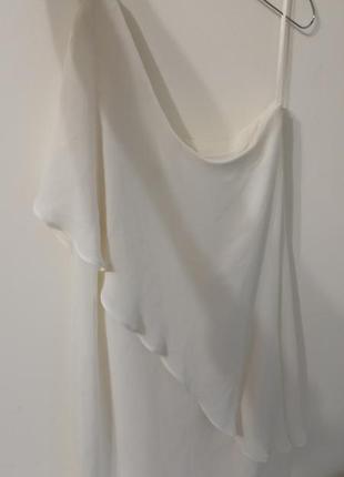 Белое шифоновое платье на одно плечо zara1 фото