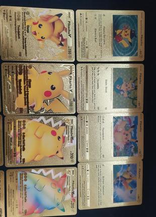 Колекція золотих карток pikachu pokémon. pikachu gold cards2 фото