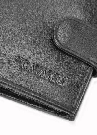 Чоловічий шкіряний гаманець cavaldi 0670l-bs rfid чорний -7 фото