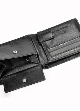 Чоловічий шкіряний гаманець cavaldi 0670l-bs rfid чорний -4 фото