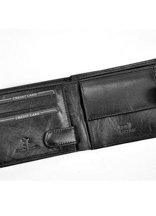 Чоловічий шкіряний гаманець cavaldi 0670l-bs rfid чорний -5 фото