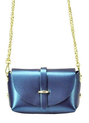 Женская кожаная сумка patrizia 04-004 синий -