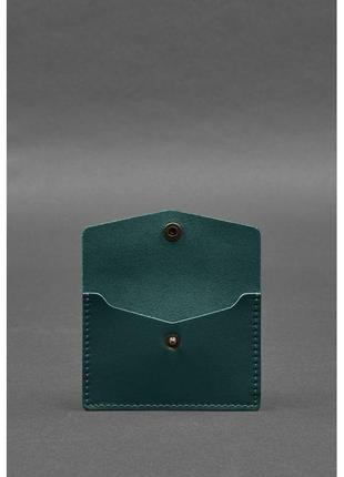 Кожаный кард-кейс 9.0 зеленый краст2 фото