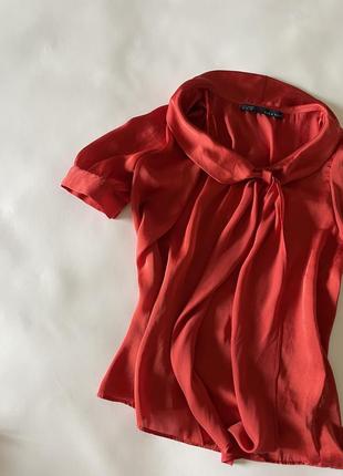 Блуза zara basic красная1 фото