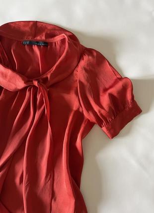 Блуза zara basic красная3 фото