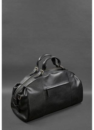 Шкіряна дорожня сумка люкс чорна2 фото