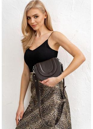 Женская кожаная сумка mandy темно-коричневая1 фото