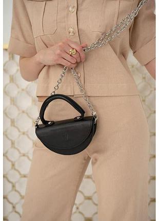 Женская кожаная мини-сумка сhris micro черная