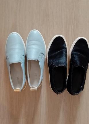 Слипоны мокасины кожа пони балетки