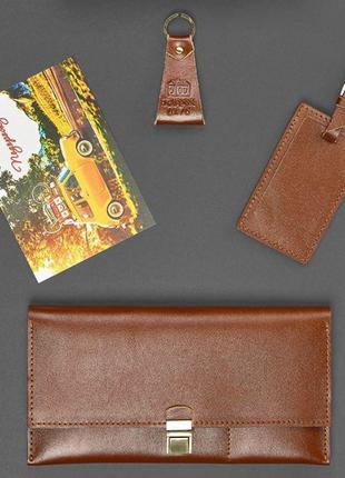 Набор кожаных аксессуаров для путешественника буэнос-айрес,подарочный набор из кожи с тревел-кейсом3 фото