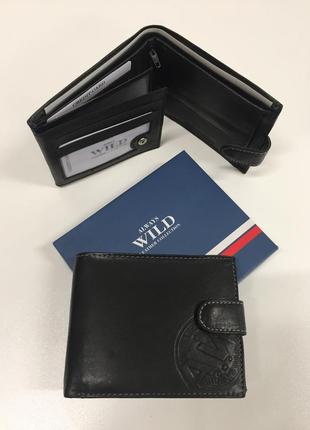 Чоловічий шкіряний гаманець wild n992l-wcn чорний