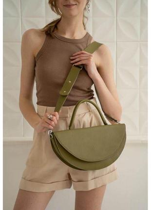 Женская кожаная сумка сhris maxi оливковая