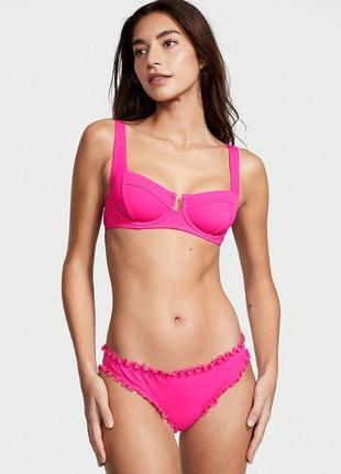 Розовый купальник в стиле барби barbie victoria's secret 34в xs s с рюшами мягкая чашка с чашечками