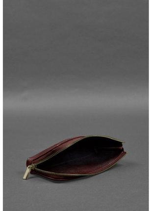 Кожаное портмоне-купюрник на молнии 14.0 бордовый5 фото