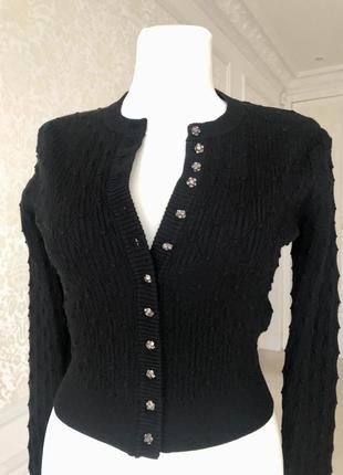 Кофта чёрная на пуговицах с длинным рукавом zara  m