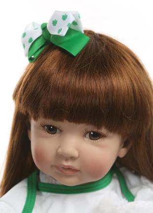 Силіконова колекційна лялька реборн reborn дівчинка ніка (вінілова лялька) висота 60 см ll4 фото