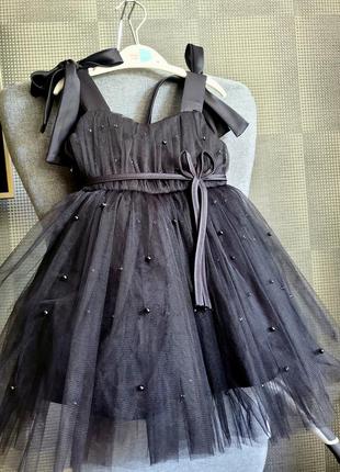 Сукня чорний лебідь для дівчинки святкова гарна пишна дитяча на 9м 12м 1 рік рочок 80 86 на день народження чорна перлина ошатне принцеси9 фото