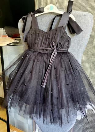Платье черный лебедь для девочки праздничное красивое пышное детское на 9м 12м 1 год рочек 80 86 в день рождения черная жемчужина нарядное принцессы5 фото