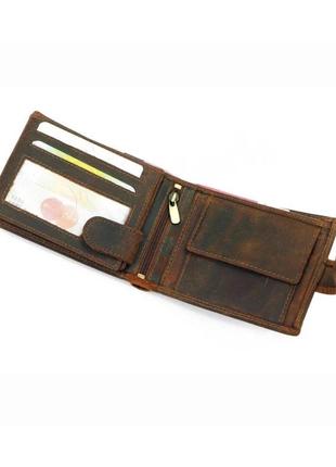 Чоловічий шкіряний гаманець wild l895-009 коричневий -2 фото