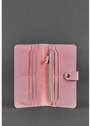 Кожаное женское портмоне 7.0 розовое3 фото