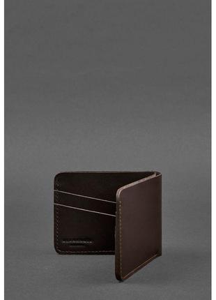 Мужское кожаное портмоне 4.1 (4 кармана) коричневое4 фото