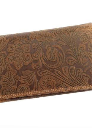 Жіночий шкіряний гаманець wild l644 коричневий -