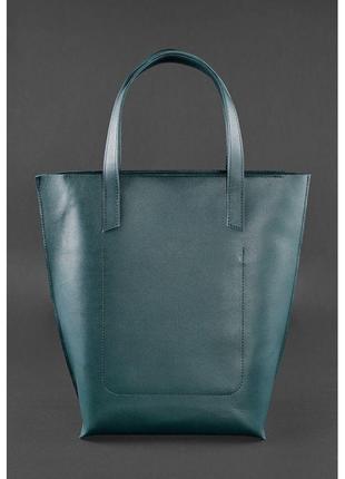 Кожаная женская сумка шоппер d.d. зеленая4 фото