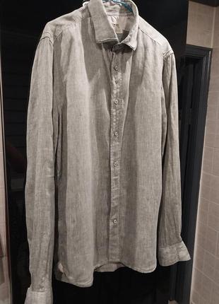 Рубашка лен fil noir италия, размер м9 фото