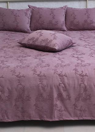 Красивое покрывало на кровать из 100% хлопка 160х240 см.с наволочками 40х60 см  турция gloria violet2 фото